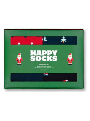 Happy Socks 4-delige set: sokken "Holiday" rood/donkerblauw