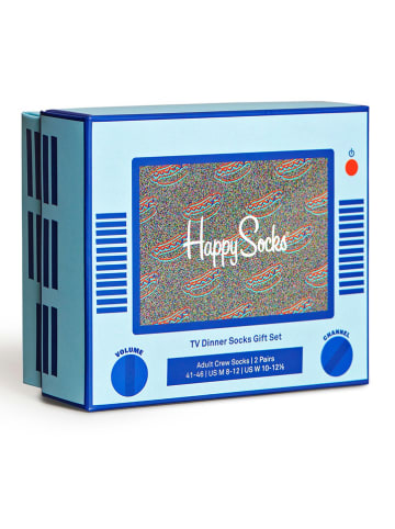 Happy Socks 2tlg. Geschenkset in Weiß/ Blau