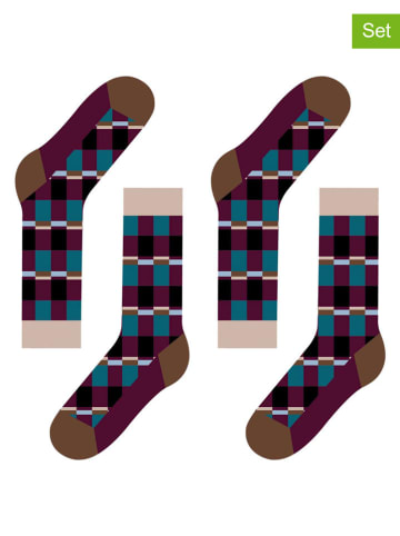 Happy Socks 2er-Set: Socken in Braun/ Blau