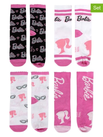 Lucky Socks 4er-Set: Socken "Cerdá life's little momentes" in Weiß/ Pink/ Schwarz