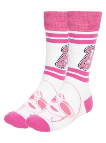 Lucky Socks 3-delige set: sokken "Barbie" wit/roze/zwart
