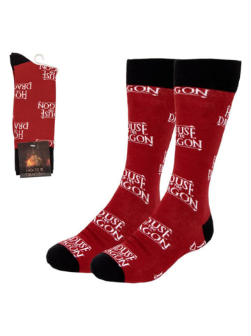 Lucky Socks Sokken "House of Dragon" rood/zwart