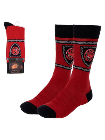Lucky Socks Sokken "House of Dragon" rood/zwart