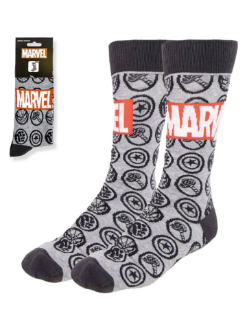 Lucky Socks Skarpety antypoślizgowe "Marvel" w kolorze szaro-pomarańczowym