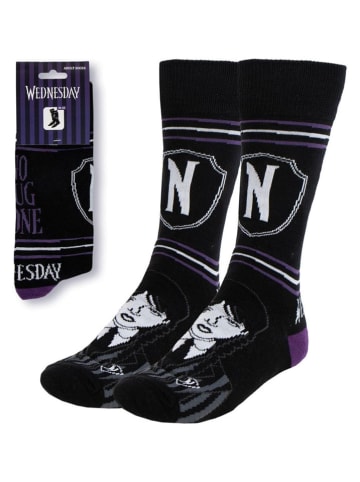 Lucky Socks Socken "Wednesday" in Schwarz/ Lila/ Weiß