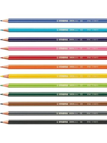STABILO 24-delige set: kleurpotloden “STABILO GREENcolors” - 24 x 12 stuks