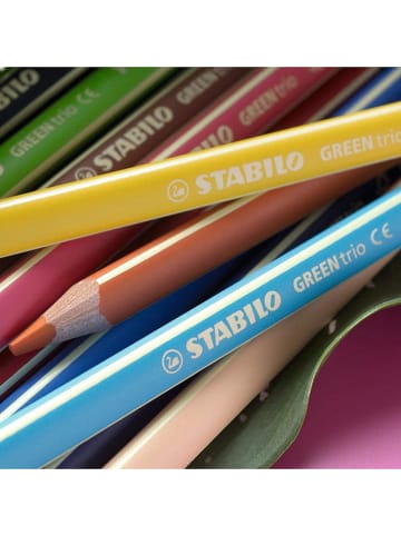 STABILO Milieuvriendelijke kleurpotloden driehoekig "STABILO Green trio" - 12 stuks