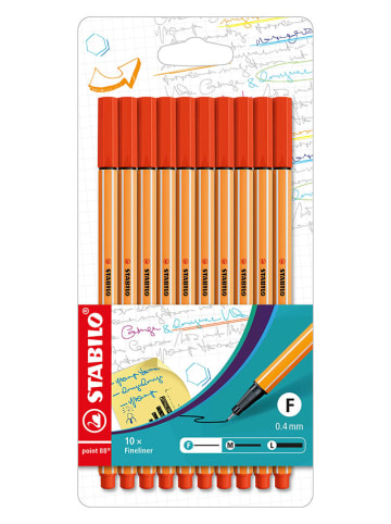 STABILO Fineliners ''STABILO point 88'' rood - 10 stuks