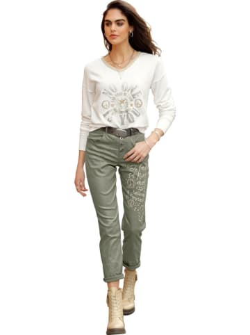 Heine Kunstlederhose in Khaki