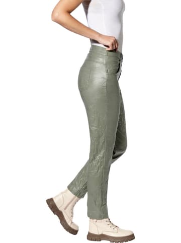 Heine Kunstlederhose in Khaki