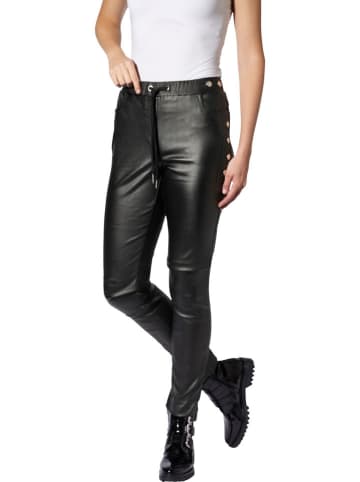 Heine Kunstleren broek zwart