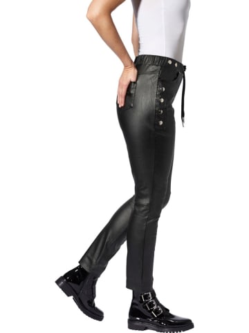 Heine Kunstleren broek zwart