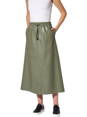 Heine Kunstleren rok kaki