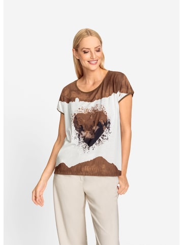 Heine Shirt wit/lichtbruin