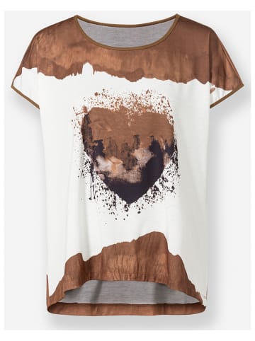 Heine Shirt wit/lichtbruin