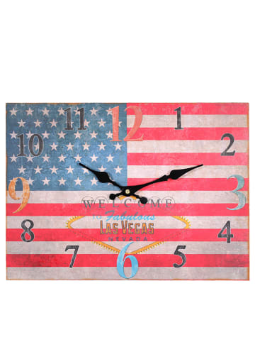 Anticline Zegar ścienny w kolorze niebiesko-czerwonym - wys. 26,5 cm