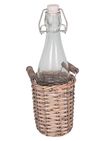 Anticline Butelka w koszyku w kolorze jasnobrązowym - wys. 28 cm