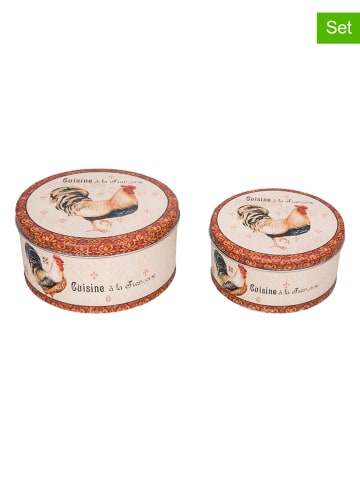 Anticline Pudełka (2 szt.) w kolorze kremowo-czerwonym