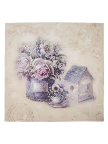 Anticline Leinwanddruck in Creme/ Rosa/ Blau - (B)80 x (H)80 cm