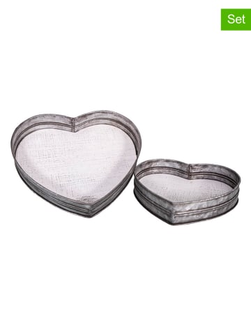 Anticline 2er-Set: Tabletts in Hellgrau/ Weiß