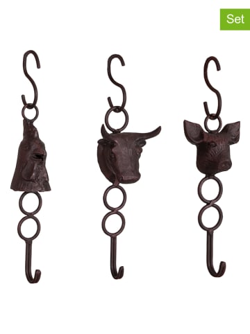 Anticline 3-delige set: haken bruin - (L)22 cm