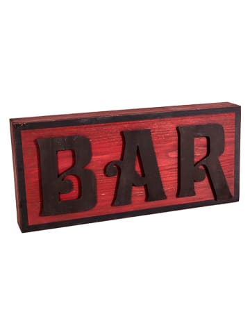 Anticline Wanddekor "Bar" in Rot/ Schwarz - (B)40 x (H)18 cm