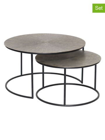 Anticline 2-delige set: bijzettafels grijs/zwart