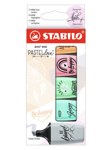 STABILO Markeerstiften "STABILO BOSS MINI Pastellove 2.0" - 5 stuks