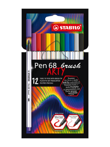 STABILO Filzstifte ''Pen 68 brush - ARTY'' - 12 Stück