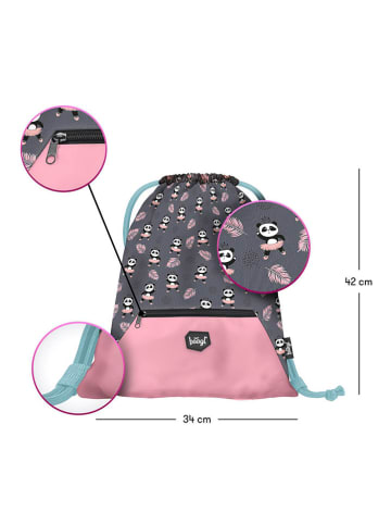 BAAGL Sportbeutel "Panda" in Grau/ Rosa