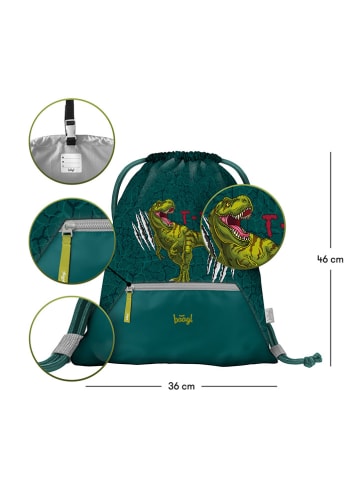 BAAGL Worek sportowy "T-Rex" w kolorze zielonym