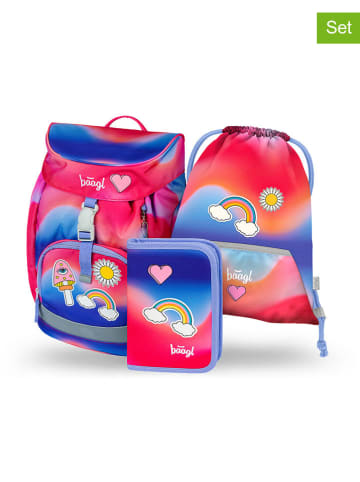 BAAGL 3tlg. Schulranzen-Set "Core Airy Rainbow Red"