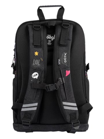 BAAGL Tornister "Sneakers" w kolorze czarnym ze wzorem - 33 x 20 x 45 cm