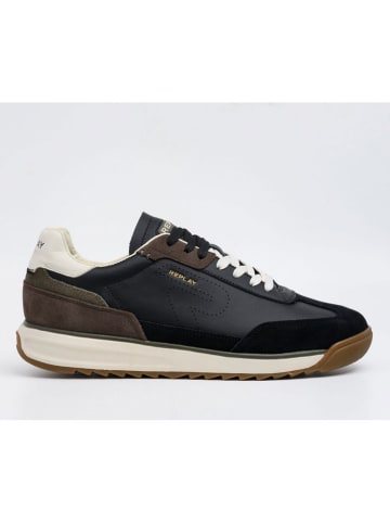 Replay Leder-Sneakers in Schwarz