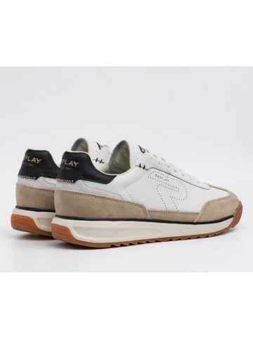 Replay Leren sneakers wit/beige