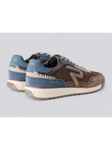 Replay Leder-Sneakers in Hellbraun/ Hellblau