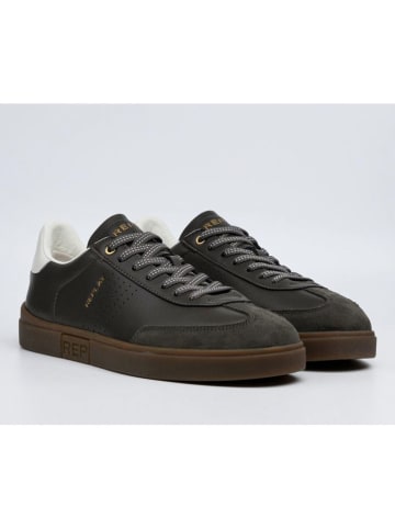 Replay Leder-Sneakers in Braun/ Creme
