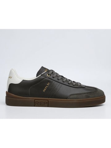 Replay Leren sneakers bruin/crème