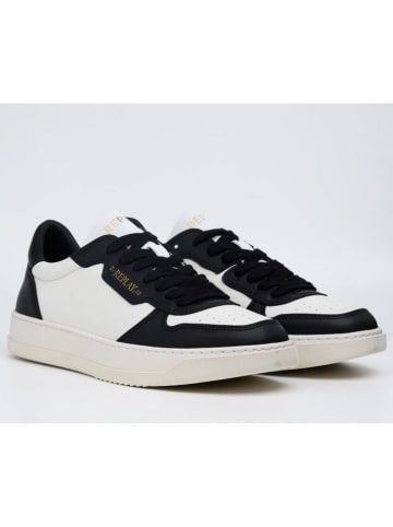 Replay Leren sneakers wit/zwart