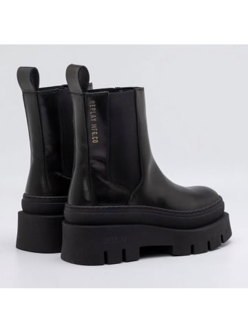 Replay Leren chelseaboots zwart