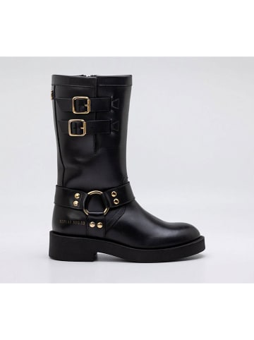 Replay Leder-Stiefel in Schwarz