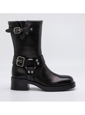 Replay Leren laarzen zwart