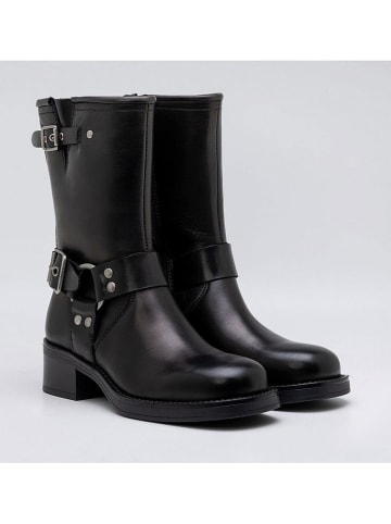 Replay Leder-Stiefel in Schwarz