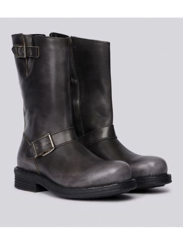 Replay Leder-Boots in Schwarz/ Anthrazit