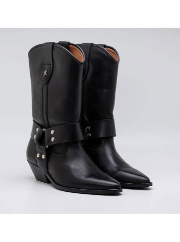 Replay Skórzane botki w kolorze czarnym