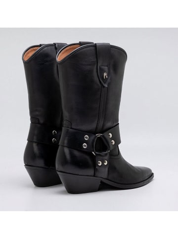 Replay Leder-Stiefeletten in Schwarz