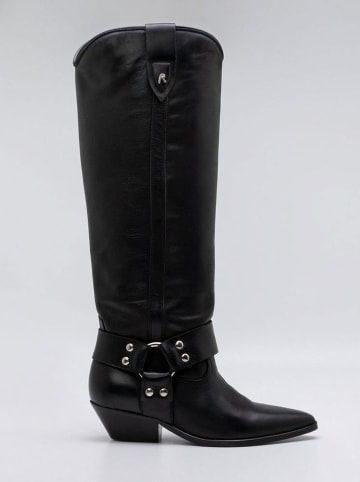 Replay Skórzane kozaki w kolorze czarnym