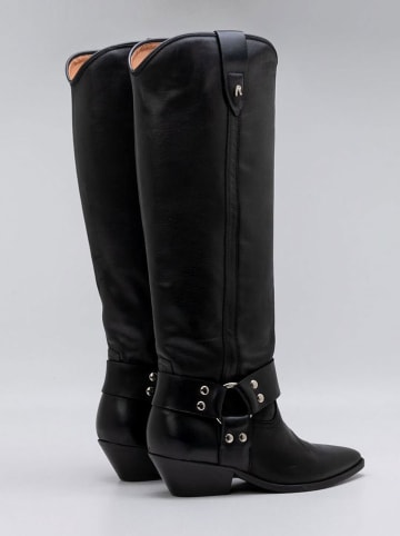 Replay Leder-Stiefel in Schwarz