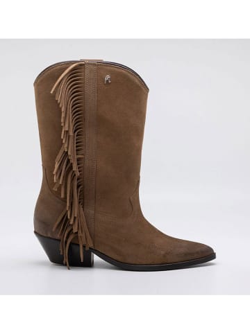 Replay Leder-Stiefeletten in Hellbraun