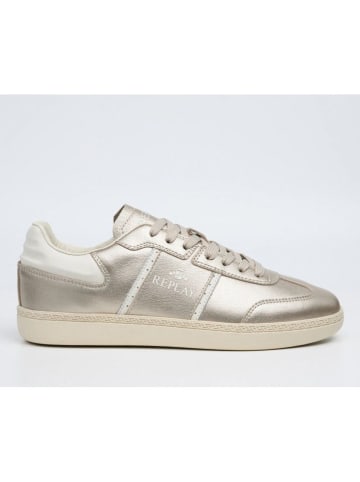 Replay Leren sneakers goudkleurig